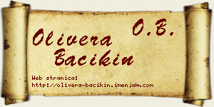 Olivera Bačikin vizit kartica